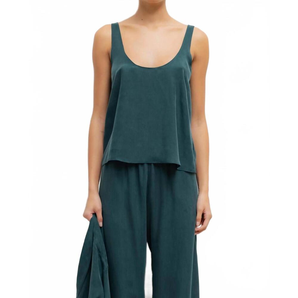 NEW LESET kim scoop tank top in spruce